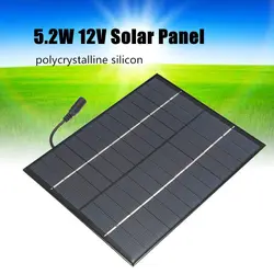 12 В 5,2 Вт мини панели солнечные поликристаллические солнечные батареи для зарядки кремния эпоксидный Солнечный DIY солнечный модуль системы