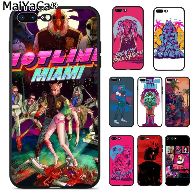 

MaiYaCa cool game hotline miami New Personalized Soft Cover Case for iPhone 8 7 6 6S Plus 5 5S SE XR X XS MAX Coque Shell