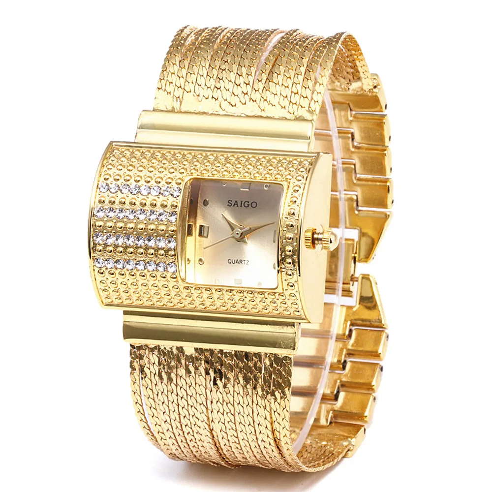

Luxury Women Gold Watches Women Round Full Diamond Bracelet Watch Analog Quartz Movement WristWatch Top Brand relojes mujer 2019