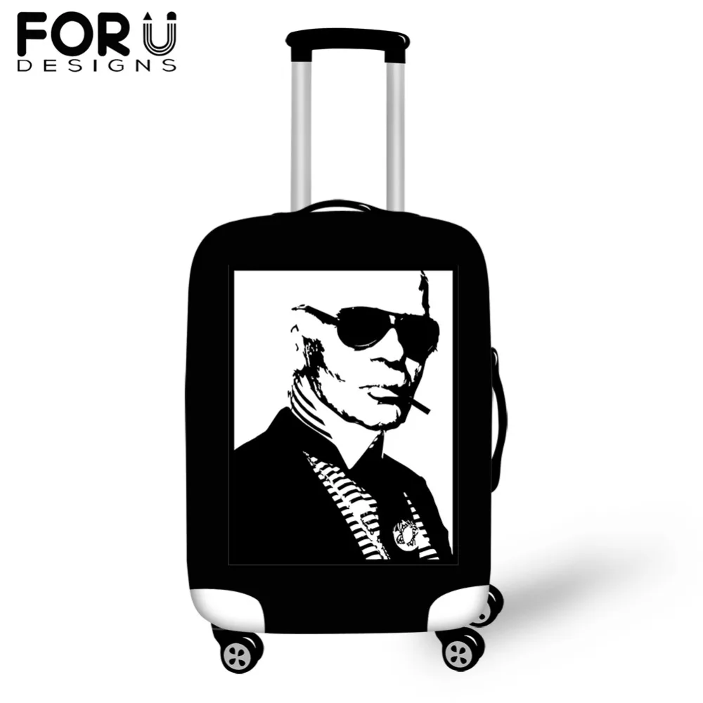 FORUDESIG Waterproof Luggage Covers Fashion Karl Lagerfelds Printed Travel Suitcase Cover for 18/20/22/24/26/28/30inch Cases