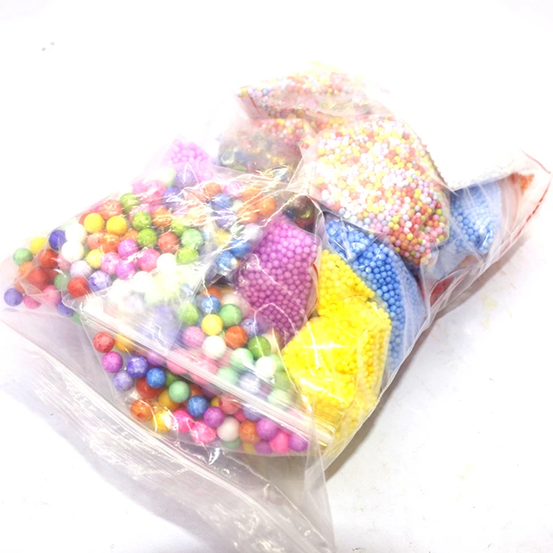 17 Pack DIY Snow Mud Particles Accessories Slime Balls Small Tiny Foam Beads For Floam Filler For DIY Supplies 7-9mm