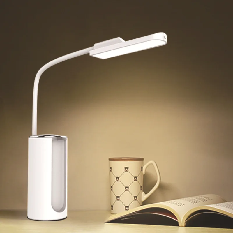 USB LED Table Lamp Touch On/off Switch Compact Foldable Rechargeable