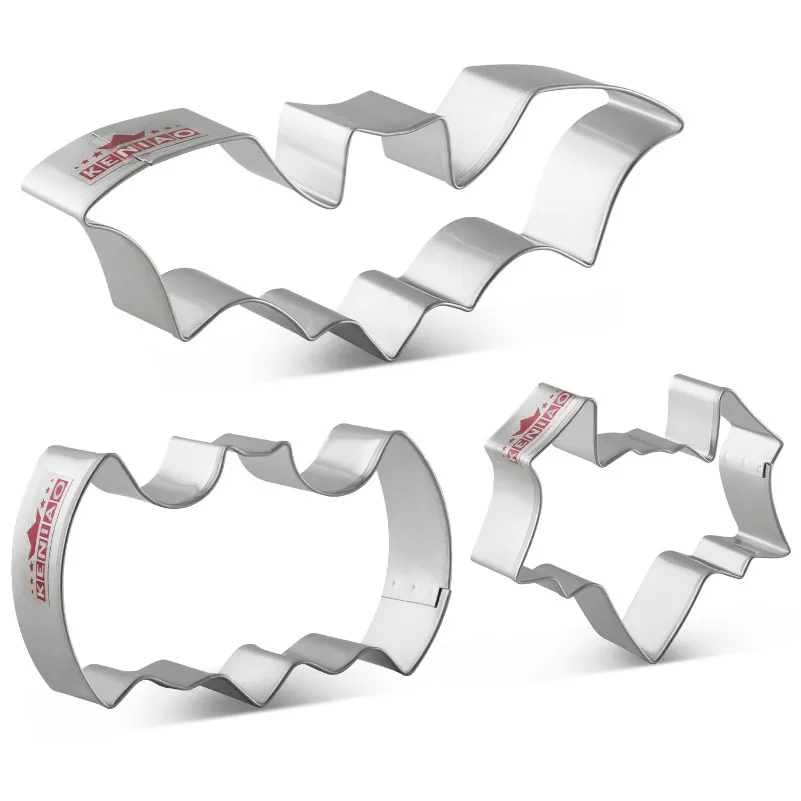 

KENIAO Halloween Bat Cookie Cutters - 3 Various Size and Shap - Biscuit / Fondant / Pastry / Bread Cutter - Stainless Steel