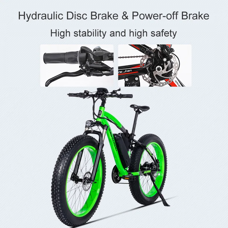 Top High Quality 500W Electric Bike, 26*4.0 Fat Tire, 21 Speed Snow Bike, Hydraulic Disc Brake, 5 Level Pedal Assist 4