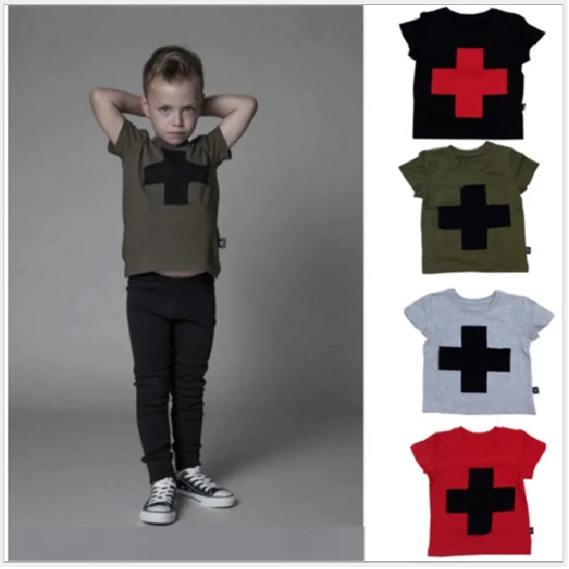 

Hooyi Fashion Baby Boys T-Shirts Cross Print Children Summer Clothing Girls Tees Shirts Kids Jersey Sport Clothes T Shirt Jersey