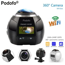 Podofo 360 Camera HD Ultra Mini Panoramic Camera WIFI 16MP 3D Sports Camera Driving VR Action Camera Video Cam Waterproof 30m