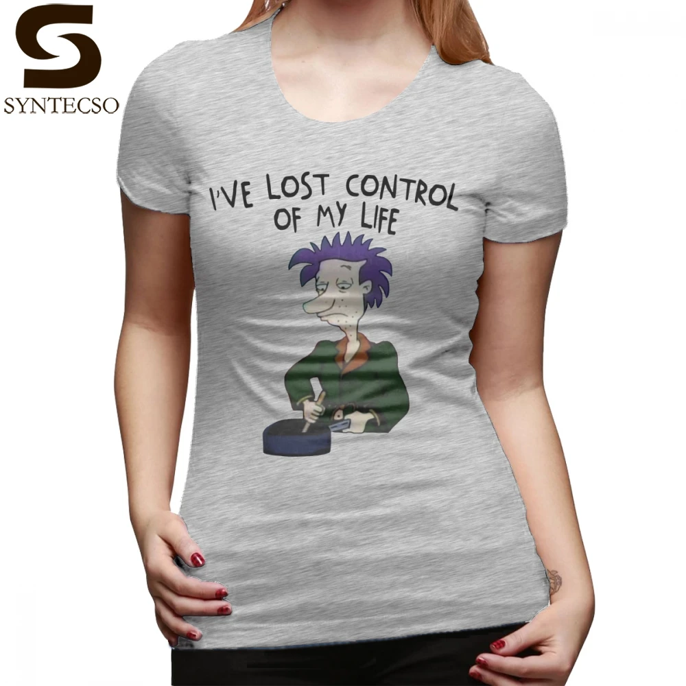 

Reptar T-Shirt I Ve Lost Control Of My Life Rugrats T Shirt Short Sleeve Simple Women tshirt Pattern Cotton Ladies Tee Shirt