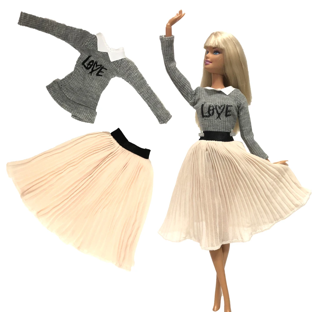 

NK Newest Doll Dress Casual Skirt Fashion Dancing Ballet Dress Party Gown For Barbie Doll Accessories Baby Toy Gift 04A 5X