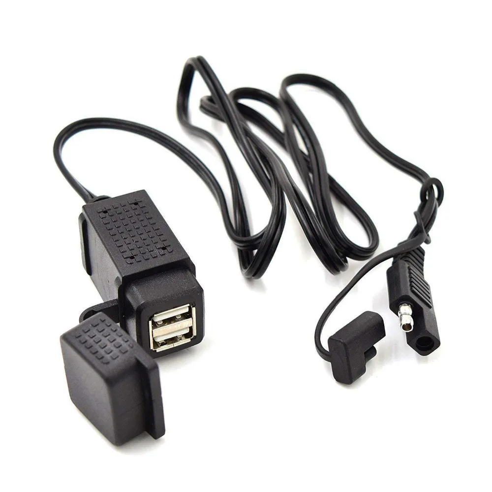 Мотоцикл гибкий монтажный водонепроницаемый 12 24 в 3 1 а SAE к двойному USB зарядное