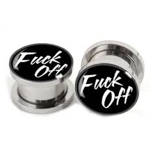 Пара fx заглушка измерительные приборы нержавеющая сталь винт подходит беруши плоти туннель ювелирные изделия для тела SPP006