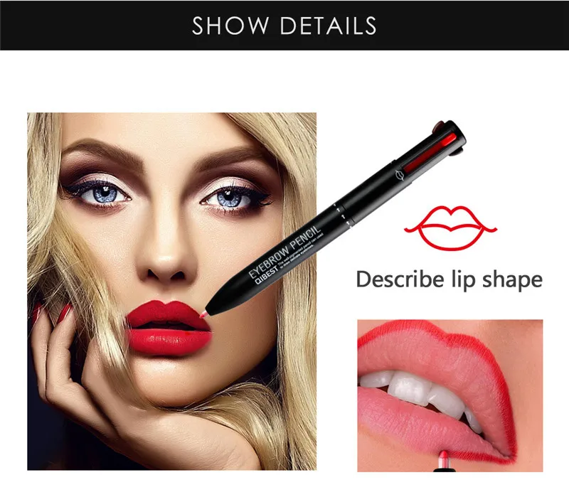 Shopify Лидер продаж, 1 предмет, для бровей 4-в-1 определения & Подсветка для бровей, карандаш-подводка для глаз карандаш для губ перо прочного