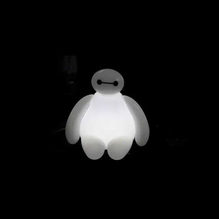 Большой Герой 6 мультфильм BayMax светодио дный светодиодный ночник Белый Милая настольная лампа спальня украшения удивительный подарок для