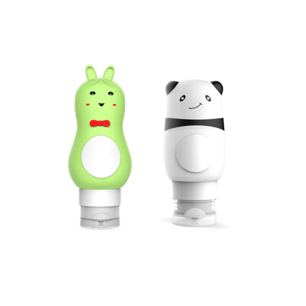 

Cute Design cartoon silicone travel sub-bottle animal shape food-grade silicone travel shampoo empty bottle for beauty Lady