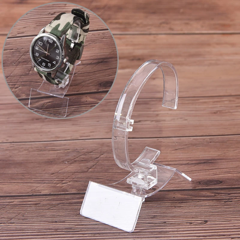 1pc Transparent Plastic Bangle Cuff Bracelet Watch Jewelry Display Stand Holder Watch Holder 80 x 35 x 60 mm