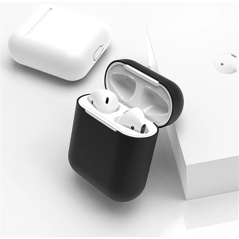 

Original Liquid silicone Earphone Cases For Airpods 2 Slim Cover Solid color Protective delicate Skin for Airpods DropShipping