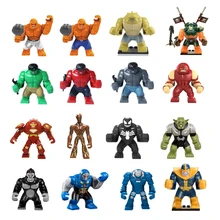 Single Sale Large Figures super cool Hulk Buster Thanos legoing Dogshank Venom Iron Man Building Blocks
