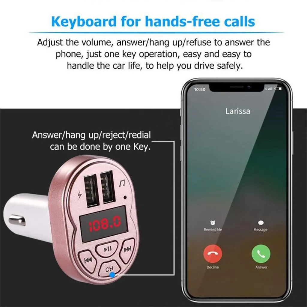 Автомобильный комплект Bluetooth fm передатчик mp3 плеер радио адаптер USB зарядное