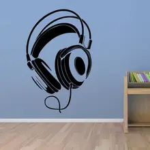 Музыка DJ Наушники Стены Стикеры Мальчики Номер Декор Стены Виниловые Наклейки 2016 Дизайн Моды Украшение Дома