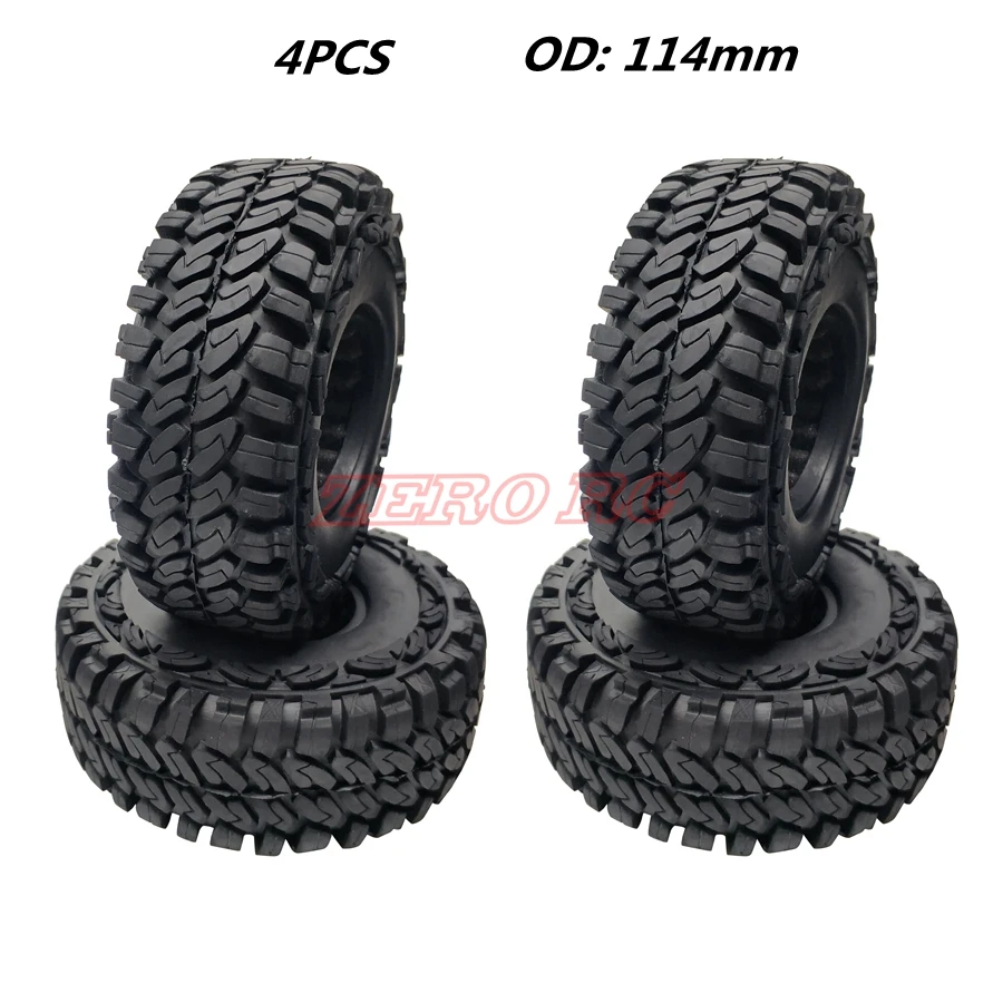 

4PCS 1.9 Inch ROCK CRAWLER TIRES 114MM TYRE FOR 1/10 RC CAR AXIAL SCX10 D90 TF2 CC01 TRX-4 MST