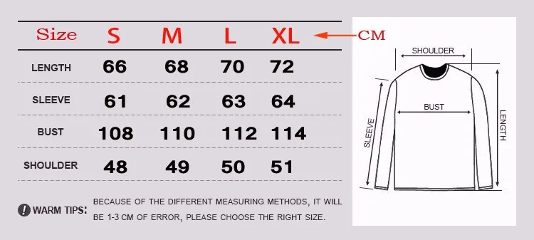 Size Chart Mens Hoodies