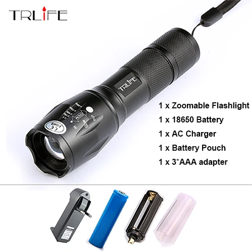 E17 Flash Lights L2 T6 алюминиевый водонепроницаемый масштабируемый светодиодный фонарь с 5 режимами с аккумулятором 18650 или AAA - Испускаемый цвет: option A