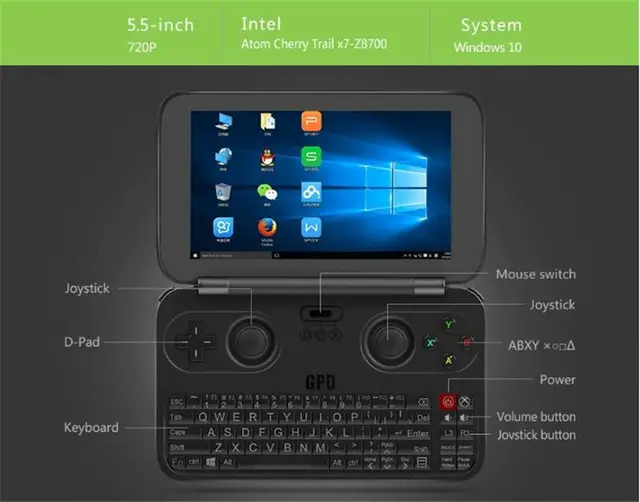 New Version GPD Win Handheld Game Console windows 10 5.5 Inch Quad Core