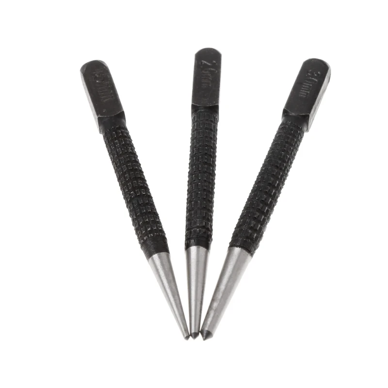 

TOOZO 3 Pcs 3/32" Heavy Duty Centre Punch Steel Metal Spring Loaded Marking Hole Tool