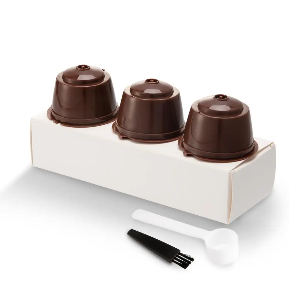 

Free Shipping 3pcs/pack Reusable Coffee Capsule Plastic Capsule Refillable Compatible with Nescafe Dolce Gusto Coffee Filters