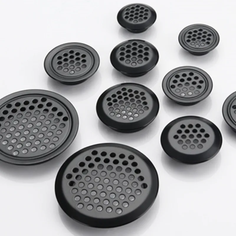 10pcs/Lot Wardrobe Cabinet Mesh Hole Black/Silver Air Vent Louver Ventilation Cover Stainless Steel White Color Furniture