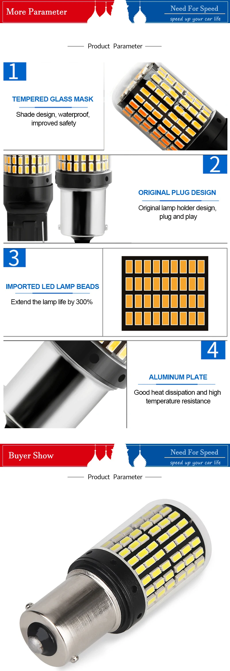 12V 21 Вт 3014 144SMD Светодиодный лампочки Canbus без ошибки BA15S 1156 светодиодный BA15D 1157 светодиодный фонарь стоп-сигнала для поворотов светильник Предупреждение аксессуары