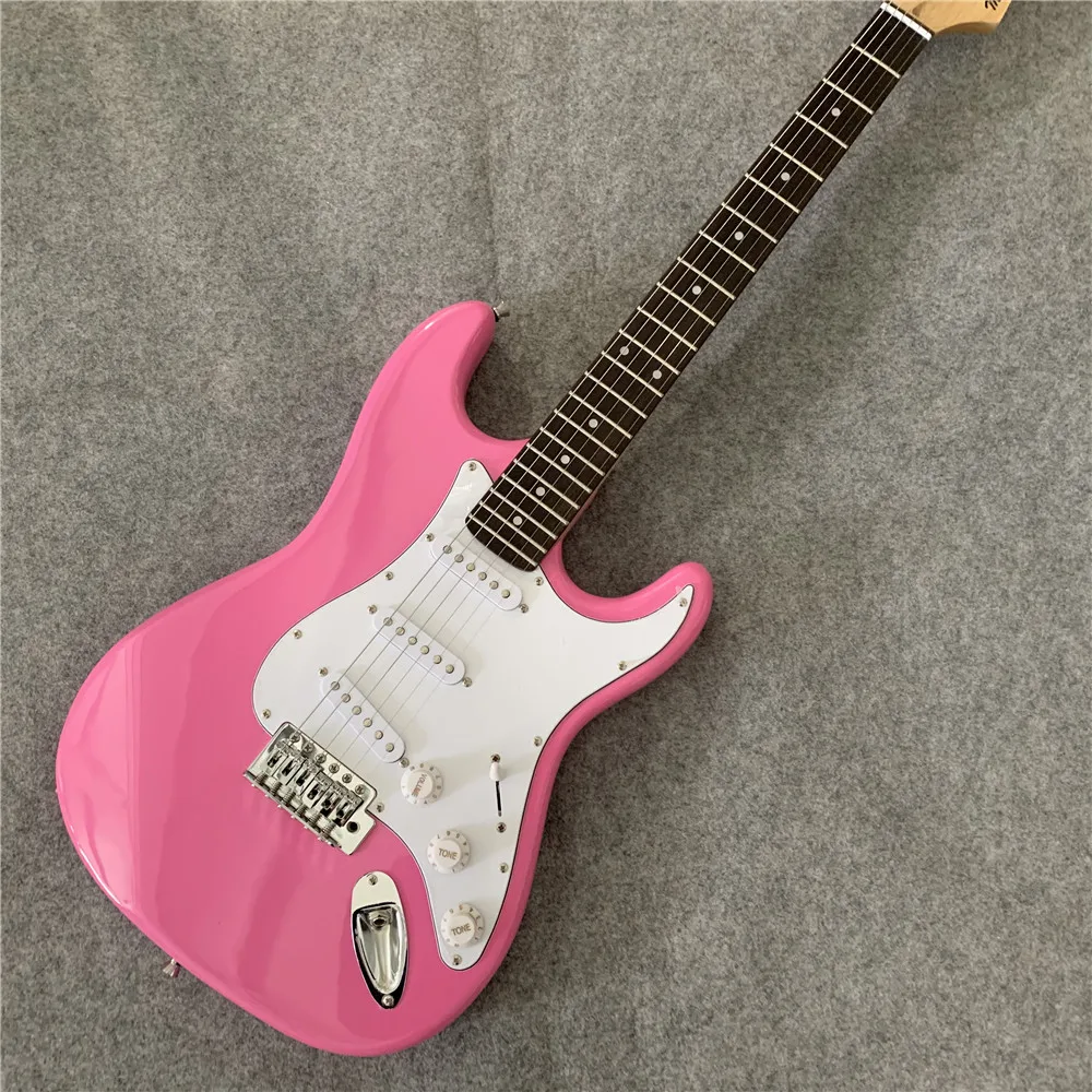 

In stock, fast delivery. Girl pink electric guitar white guard, birthday gift, precision production. Free shipping.