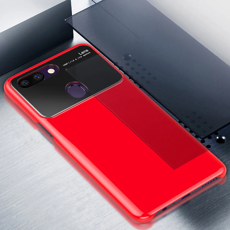 

ADKO Luxury Mirror Slim Phone Case For Oppo R15 Anti-knock Hard PC Tempered Glass Back Cover