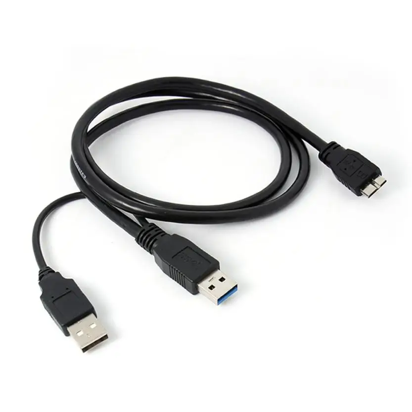 

Best Price 1pc Dual A to Micro B USB 3.0 Y Cable Move Hard Disk Cable June07