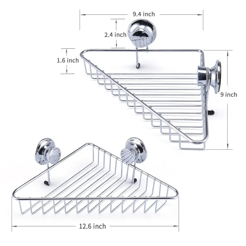 ANHO Ванная комната Душ Caddy корзина всасывания Органайзер из нержавеющей стали шампунь держатель с 2 присосками настенные полки Аксессуары
