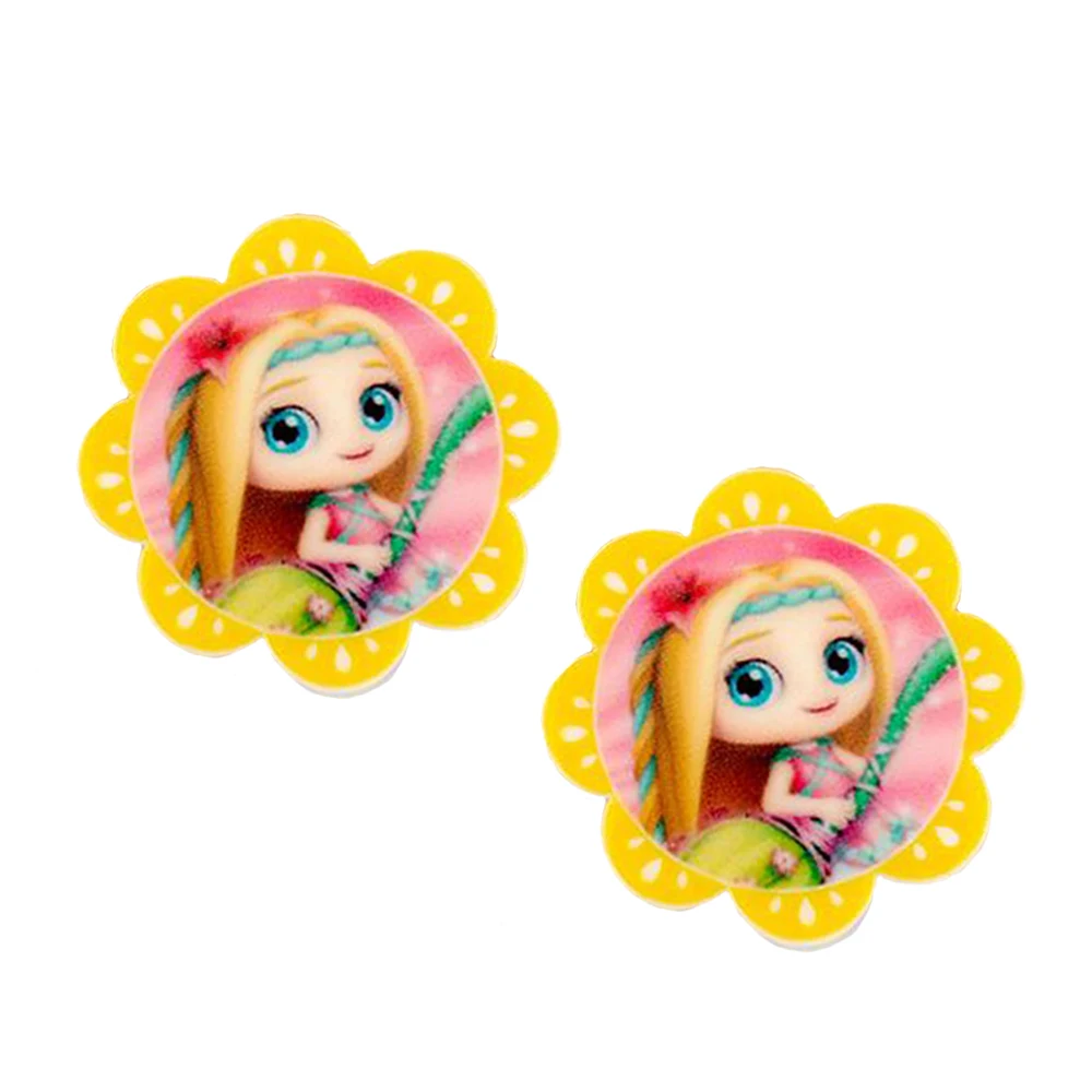20Pcs Cartoon Little Charmers Topper Posie Girls Resin Planar Cabochons