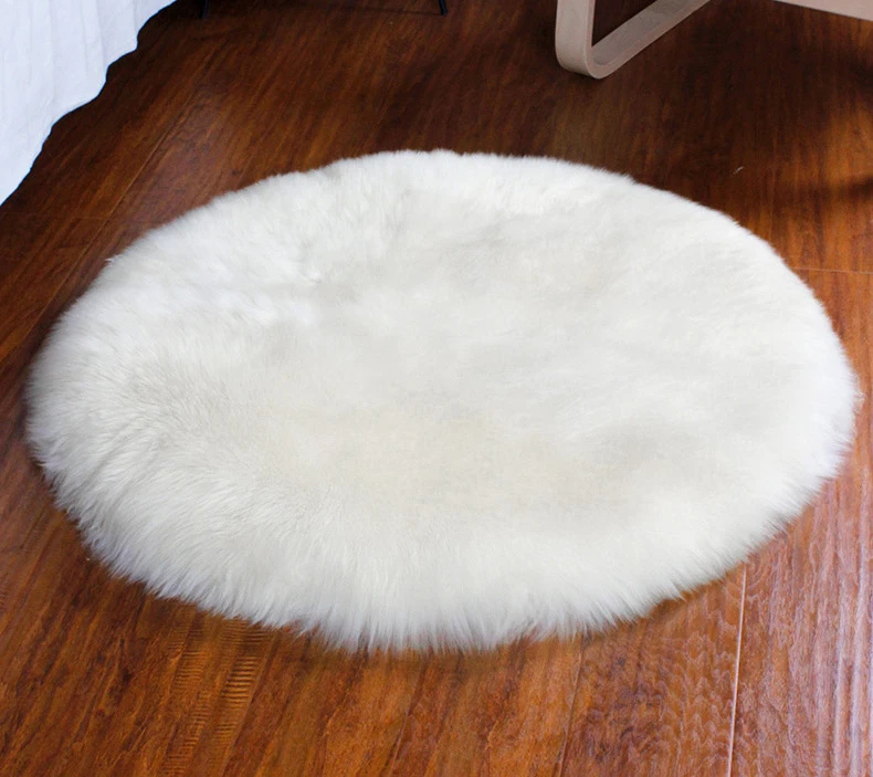 Роскошный прямоугольный квадратный мягкий искусственный шерстяной овчина Пушистый Ковер белый мех ковер мохнатые длинные волосы сплошной мат домашний DecorD20 - Цвет: White 8cm Fleece