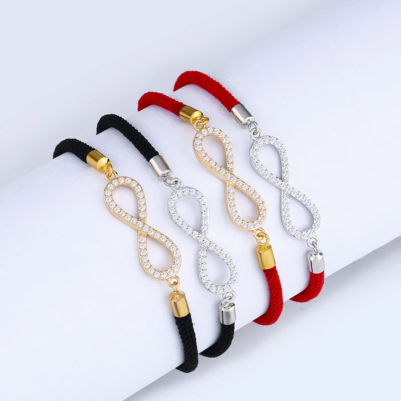 OCESRIO New Zircon gold Bracelets for Women Girls Red Thread Bracelet Adjustable Women Charms bangles Jewelry brt-a66