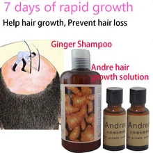 Профессиональный Шампунь для роста волос, имбирный шампунь и 2 шт. раствор для роста волос Andre, густой, натуральный шампунь для волос