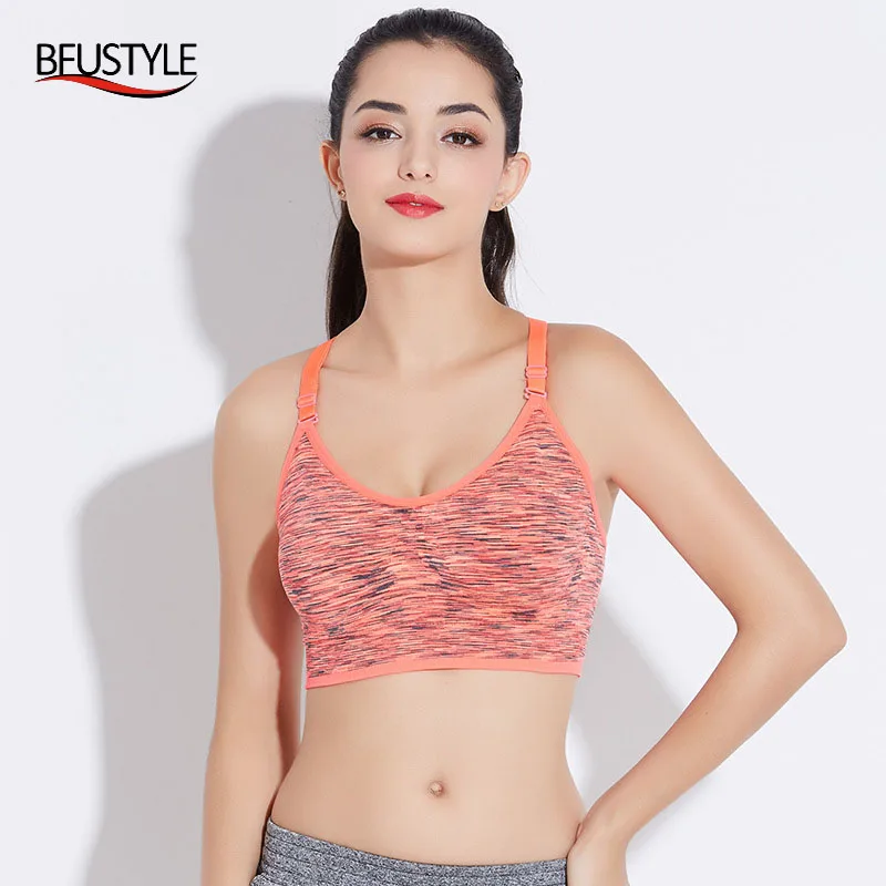 

Solid Non-convertible Straps Running Bras Push Up Wire Underwear Intimate Solid Sexy Breathable Slim Sports Bra