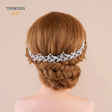 TOPQUEEN HP251 wedding bridal hair comb bridal hair jewelry silver bridal hair clips pins for girlfriend Pearl diamond comb