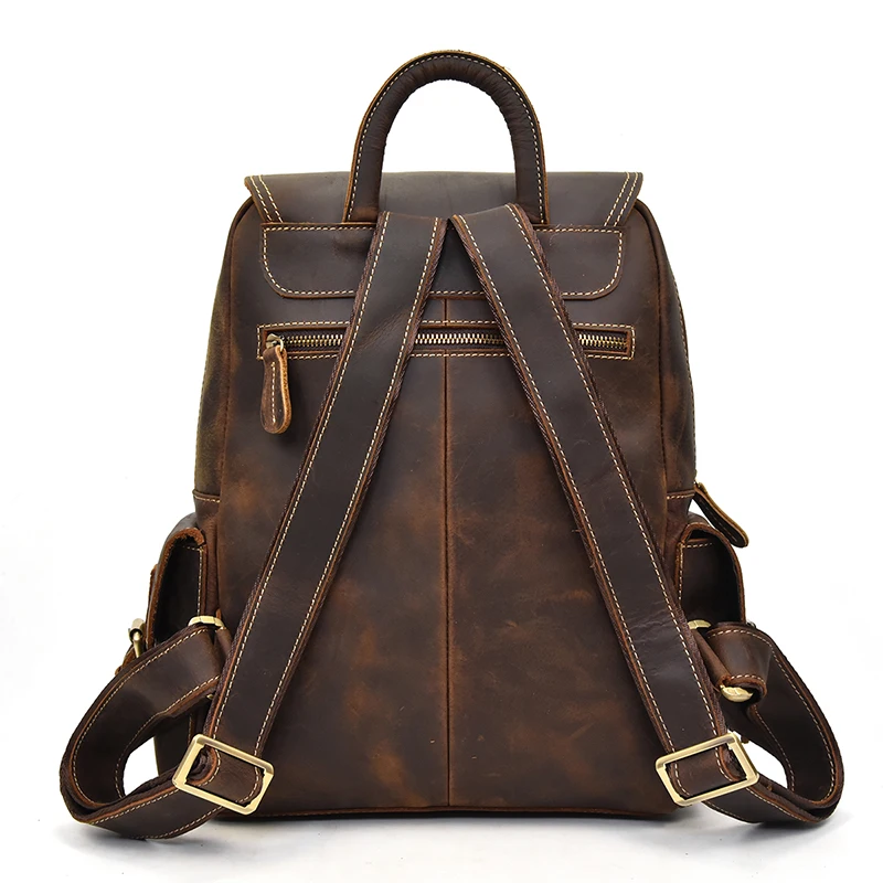 Luuafn винтажный Модный кожаный рюкзак, ручной рюкзак для мужчин и женщин, туристический рюкзак для студентов, школьная сумка из натуральной кожи
