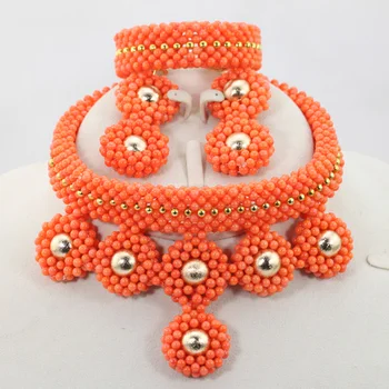 

2017 Top Design Crown-Type Coral Jewelry Sets African Wedding/Party Bridal/Women Necklace Jewelry Sets Free Shipping CJ863