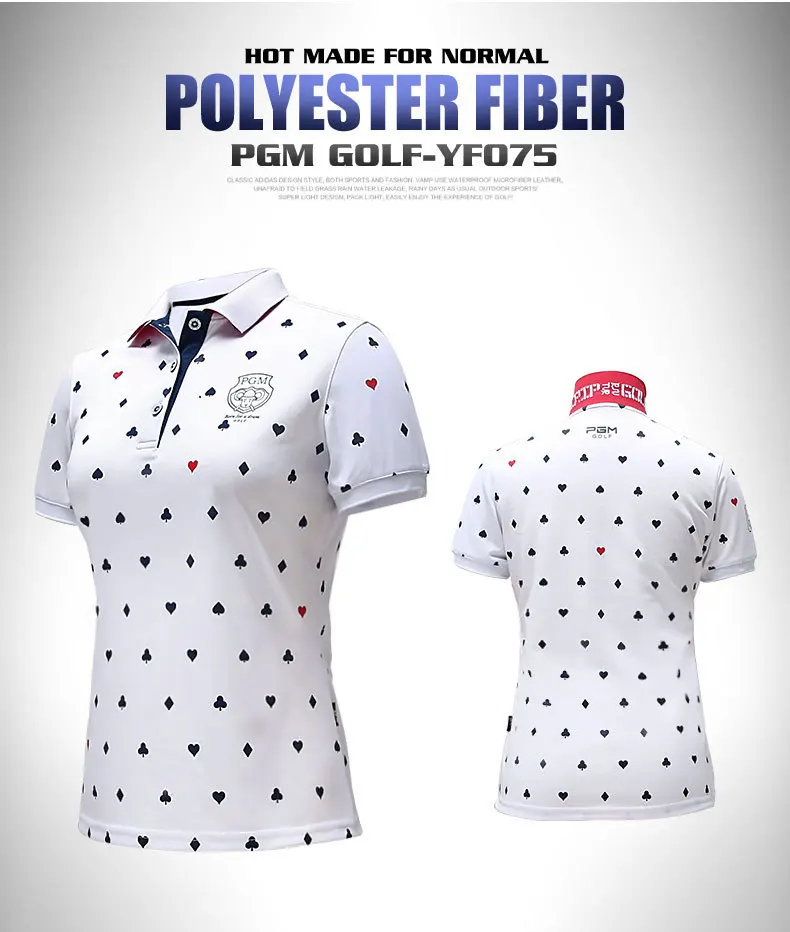 Новое поступление летней PGM печати рубашка для гольфа женские Гольф спортивной дышащий с коротким рукавом эластичная футболка Размер S-XL
