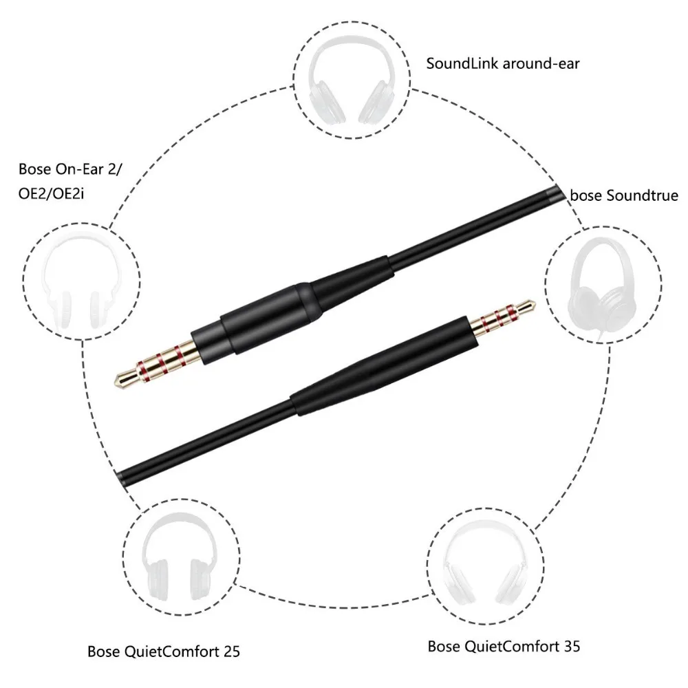 Audio Cable for Bose LANMU Replacement Cord for Bose On Ear 2 OE2 OE2i QC25 QC35 Soundlink SoundTrue Headphones Headphone Cable