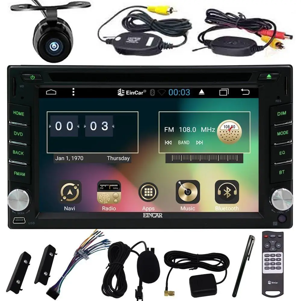 Top Navigation Wifi Android 6.0 in Dash Double 2 Din Capacitive Screen Car DVD Player for Universal 2din Vehicles Wireless Camera 0