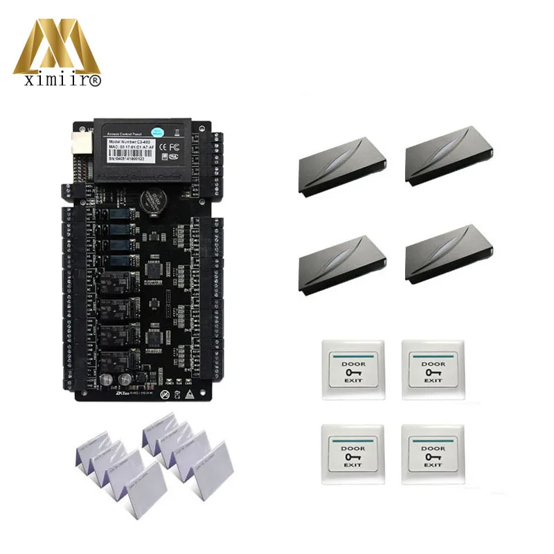 

Wiegand C3-400 TCP/IP access control board 4 doors controller with free software with IC card reader plastic switch Mifare card