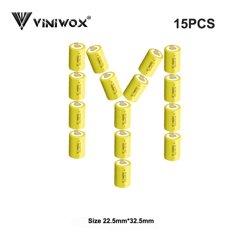 4/5SC с Никель пластина 1200 мАч Ni-CD 1,2 V Электрический Перезаряжаемые аккумуляторные ячейки Мощность инструмент Батарея фонарик аккумуляторные ячейки - Цвет: 15PCS