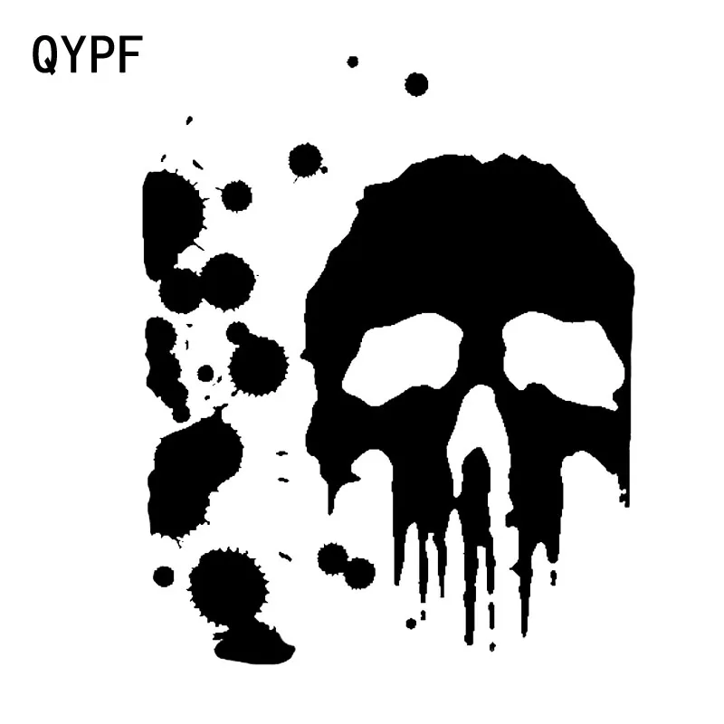 

QYPF 14.2*17.6CM Coolest Skull Car Stickers High Quality Decoration Vinyl Motorcycle Bicycle Accessories Graphic C16-0213