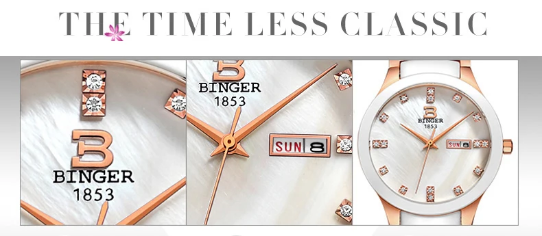Оригинальные роскошные швейцарские брендовые керамические сапфировые часы Бингер для мужчин и женщин, модные часы для влюбленных, спортивные настольные водонепроницаемые часы