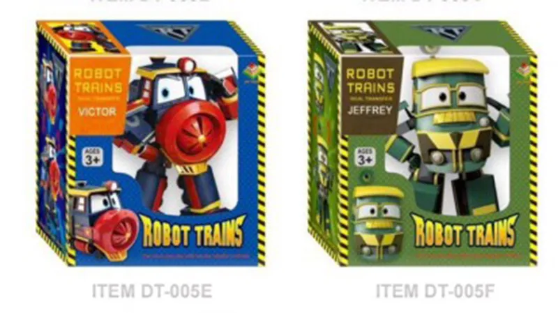 with box 2 pcs Робот поезд мультфильм Juguetes 13 см ПВХ Модель RT автомобиль робот поезда Альф трансформация аниме экшн и игрушки Фигурки для детей - Цвет: with box 2 pcs